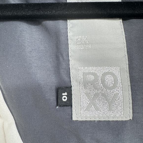 ROXY Girls Winter Jacket Coat Size 10 White 5K Silver With Matching Mittens - Picture 7 of 8